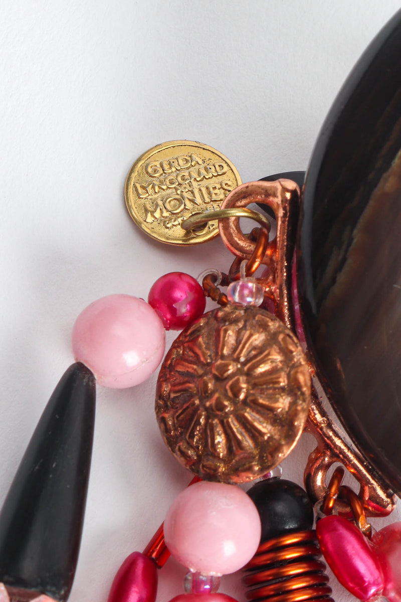 Vintage Gerda Lynggaard Pour Monies Jeweled Moon Earrings signed charm @ Recess Los Angeles