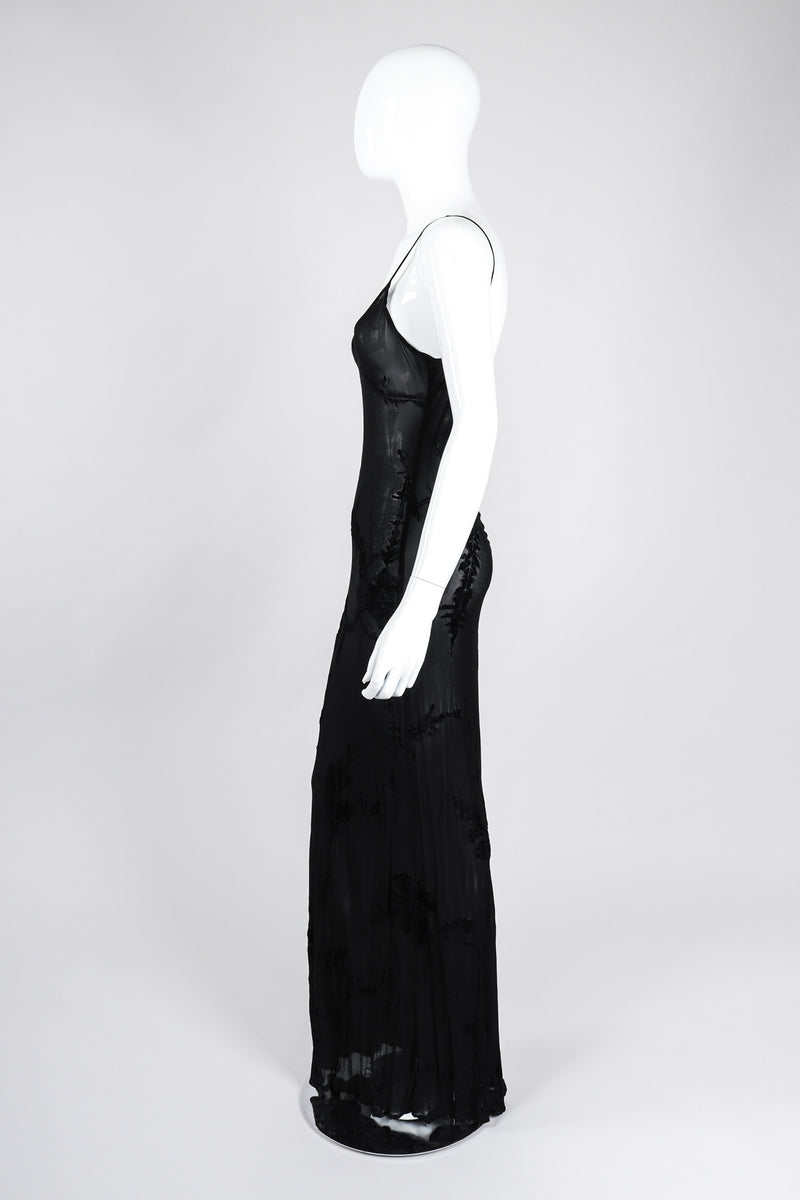 Vintage Ghost 90s Sheer Velvet Burnout Slip Dress Recess Vintage Ghost 90s Sheer Velvet Burnout Slip Dress Recess