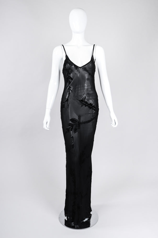 Recess Los Angeles Vintage Ghost 90s Sheer Velvet Burnout Slip Dress