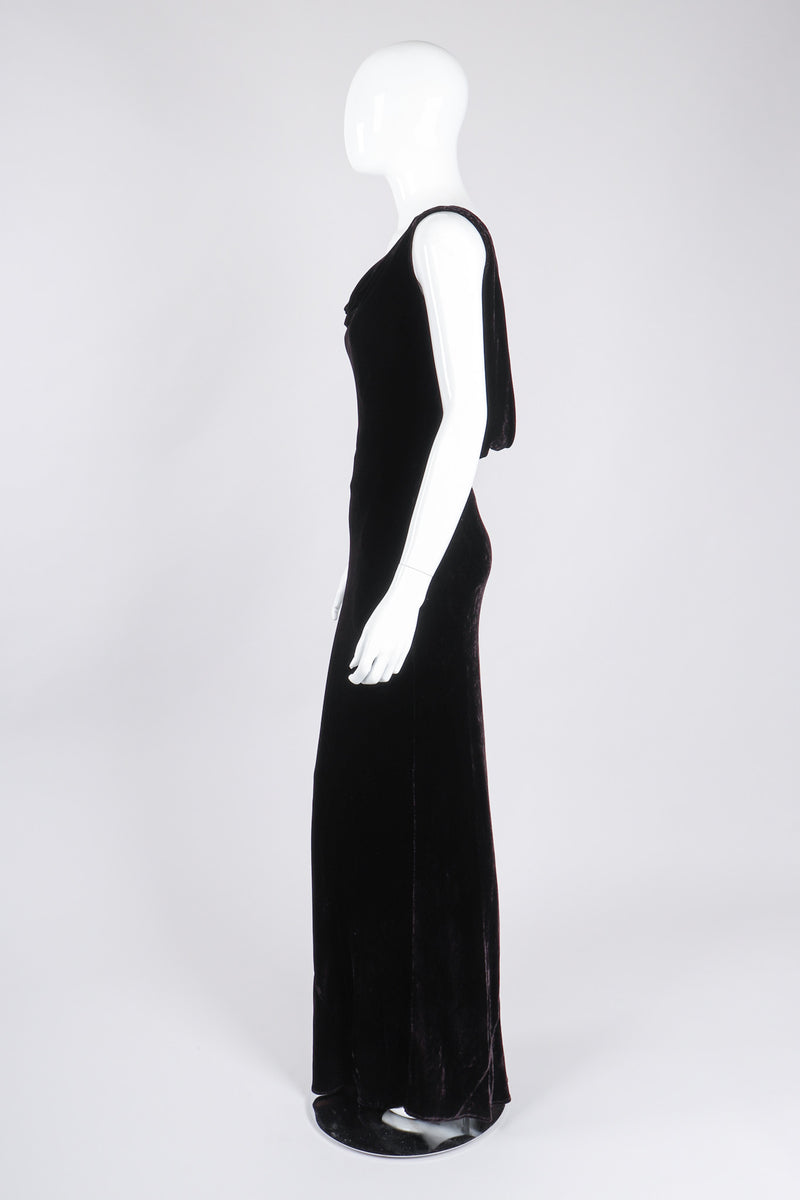 Vintage Ghost 90s Bias Cut Velvet Cowl Slip Dress Recess Vintage Ghost 90s Bias Cut Velvet Cowl Slip Dress Recess