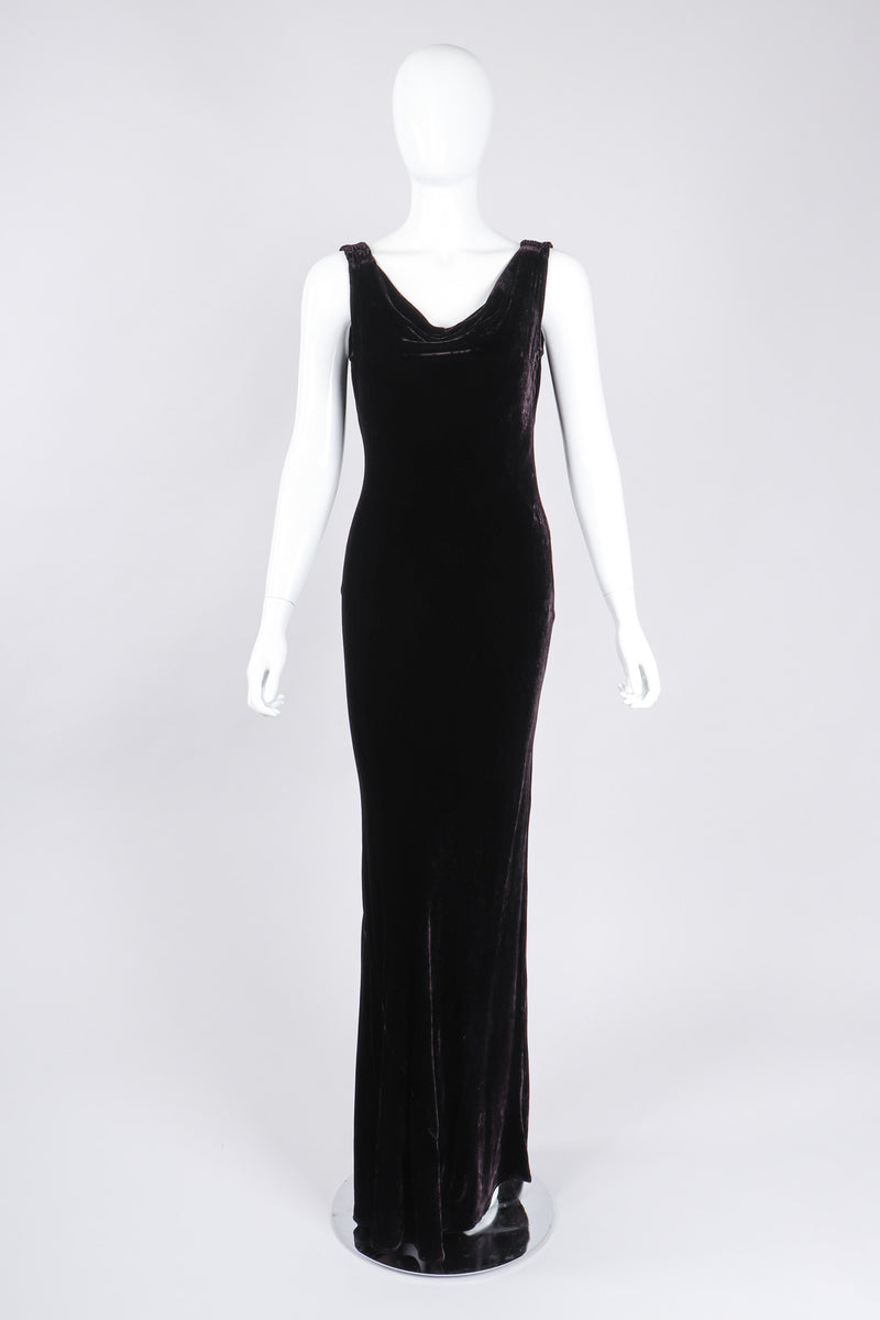 Vintage Ghost 90s Bias Cut Velvet Cowl Slip Dress Recess Vintage Ghost 90s Bias Cut Velvet Cowl Slip Dress Recess