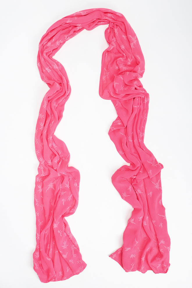 Recess Los Angeles Designer Consignment Vintage Ghost Hot Pink 90s Minimal Embroidered Slip Dress & Shawl