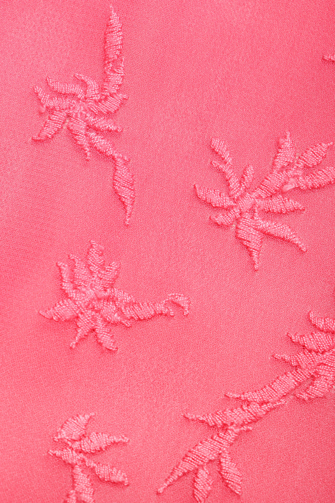 Recess Los Angeles Designer Consignment Vintage Ghost Hot Pink 90s Minimal Embroidered Slip Dress & Shawl