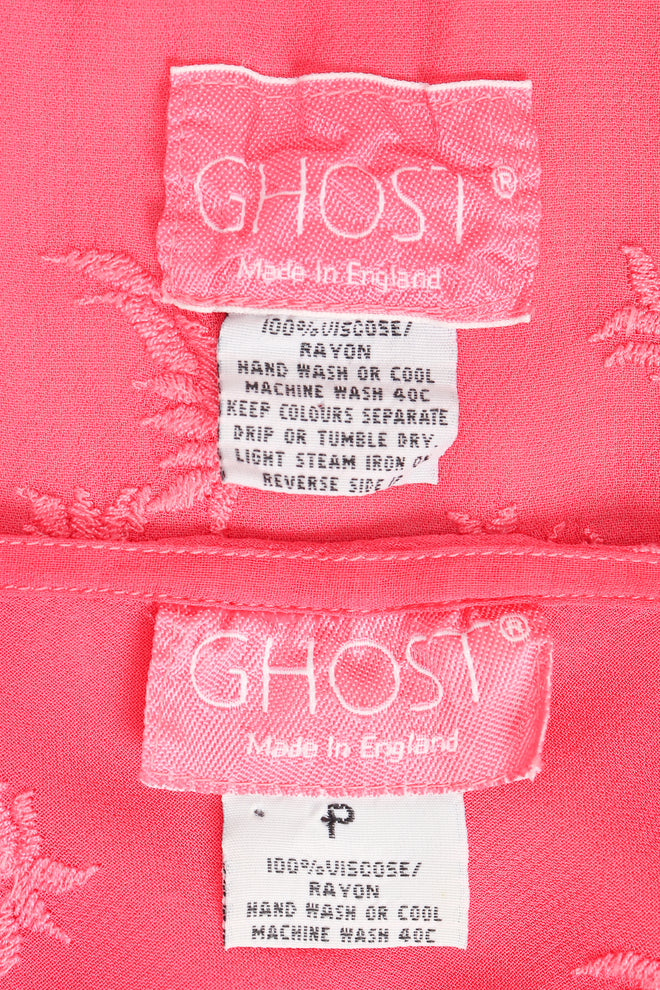 Recess Los Angeles Designer Consignment Vintage Ghost Hot Pink 90s Minimal Embroidered Slip Dress & Shawl