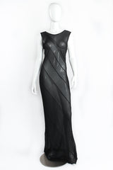 Vintage Ghost Sheer Chiffon Pintuck Sheath Dress on Mannequin front at Recess Los Angeles