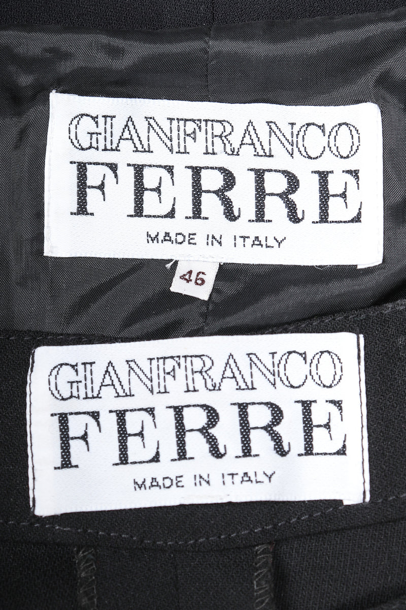 Recess Vintage Gianfranco Ferre labels on Pant and Jacket lining