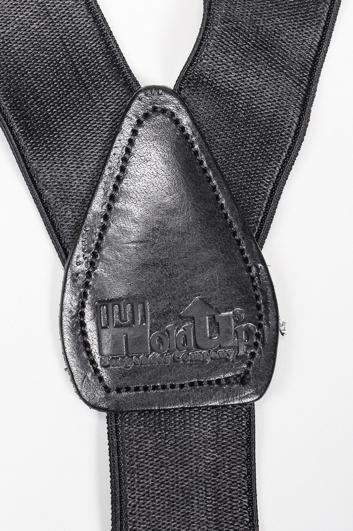 Recess Vintage Gianfranco Ferre Black Suspender Leather Hold Up Stamp Close Up