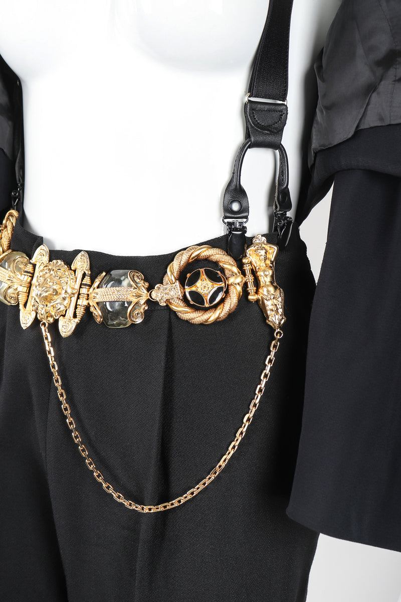 Recess Vintage Gianfranco Ferre Belted Pant & Suspender Detail on Mannequin