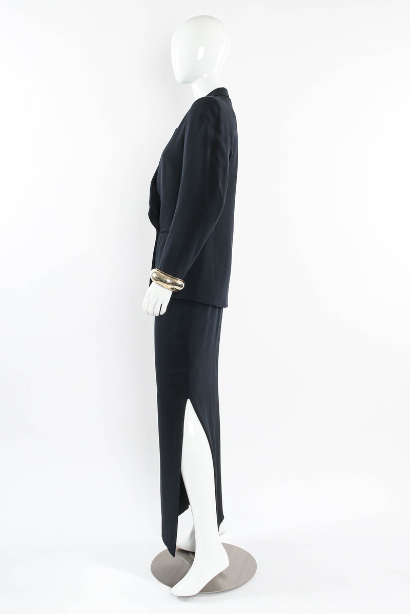 Vintage Gianfranco Ferre Bangle Cuff Blazer & Skirt Set mannequin side slit opening @ Recess Los Angeles
