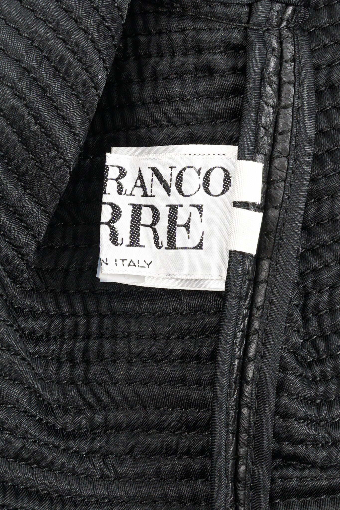 Vintage Gianfranco Ferre Quilted Leather Lace Jacket label at Recess Los Angeles