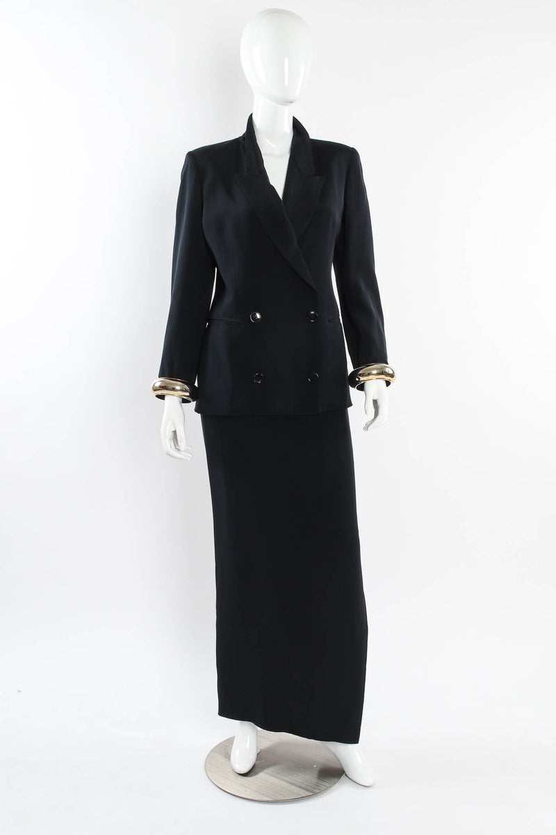 Vintage Gianfranco Ferre Bangle Cuff Blazer & Skirt Set mannequin front @ Recess Los Angeles