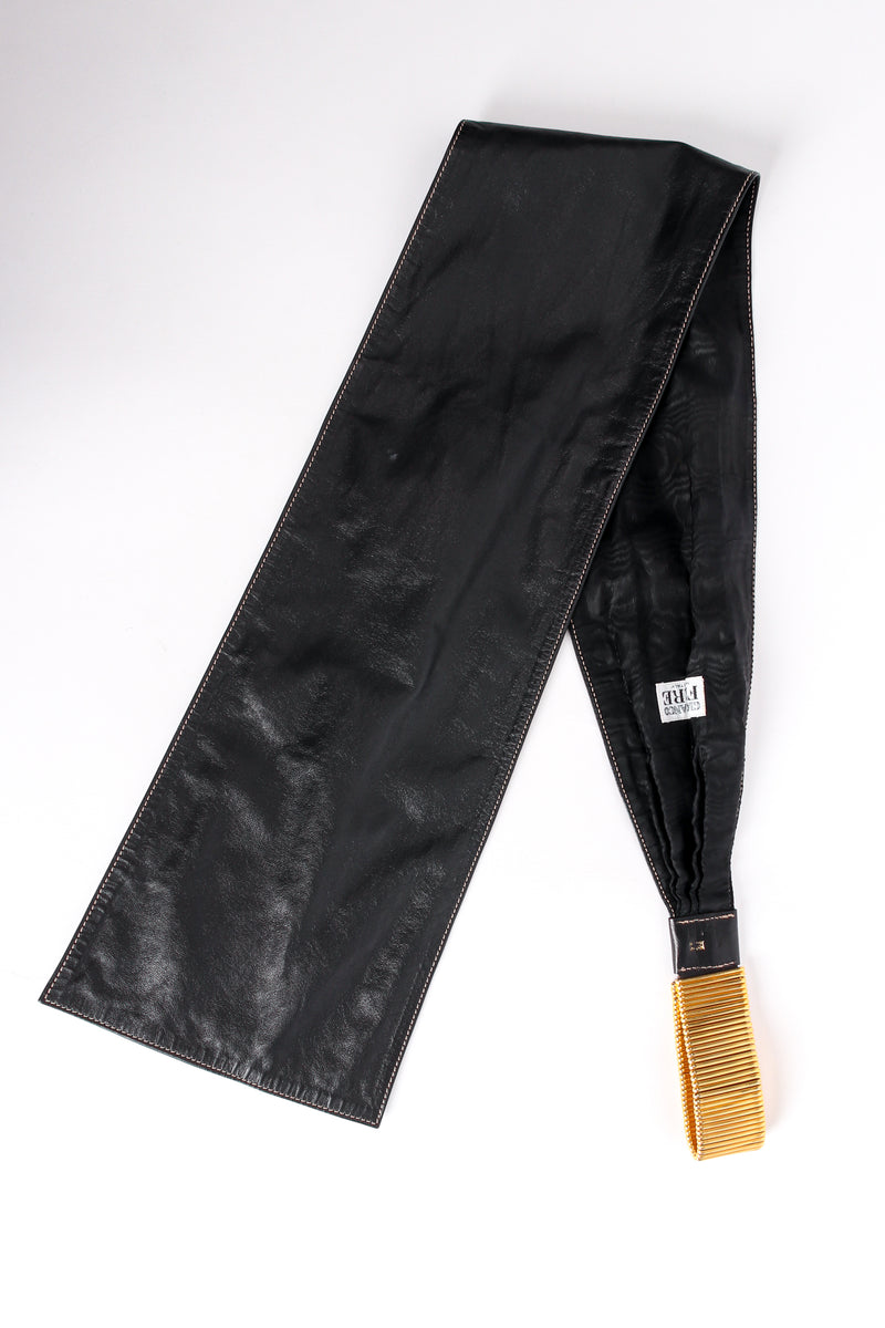 Vintage Gianfranco Ferre Wide Leather Sash Belt flat at Recess Los Angeles