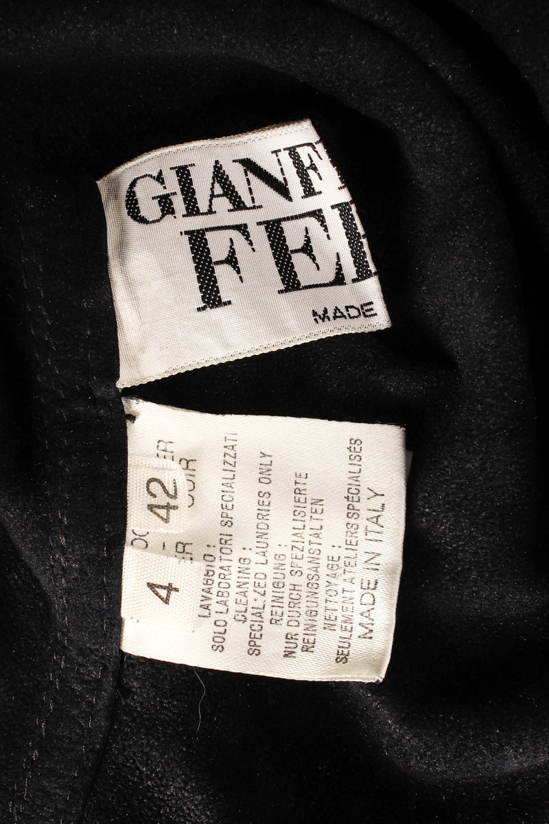 Vintage Gianfranco Ferre Grommet Leather Top & Skirt Set label @ Recess LA
