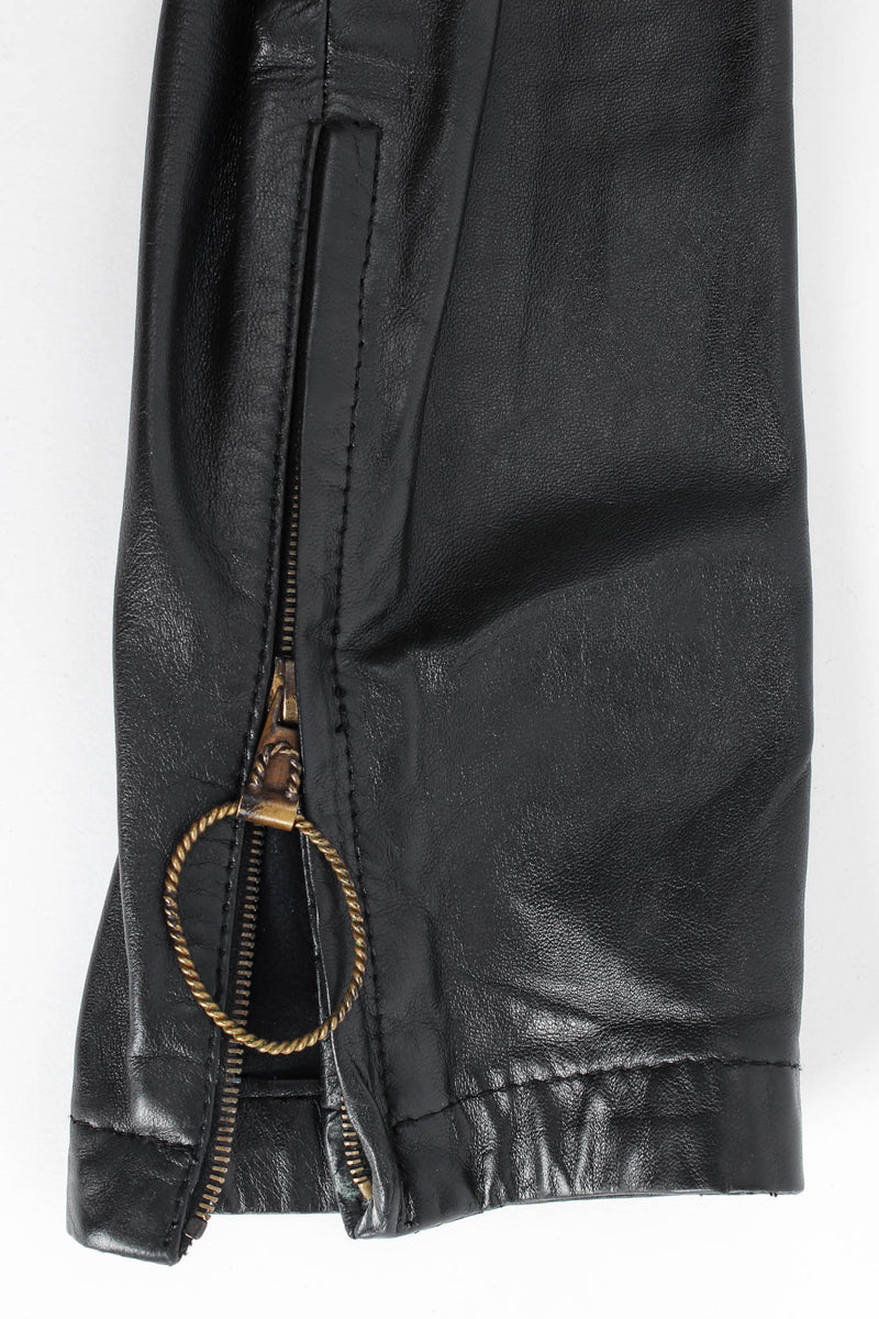 Vintage Gianfranco Ferre Grommet Leather Top & Skirt Set metal rope sleeve zipper @ Recess LA