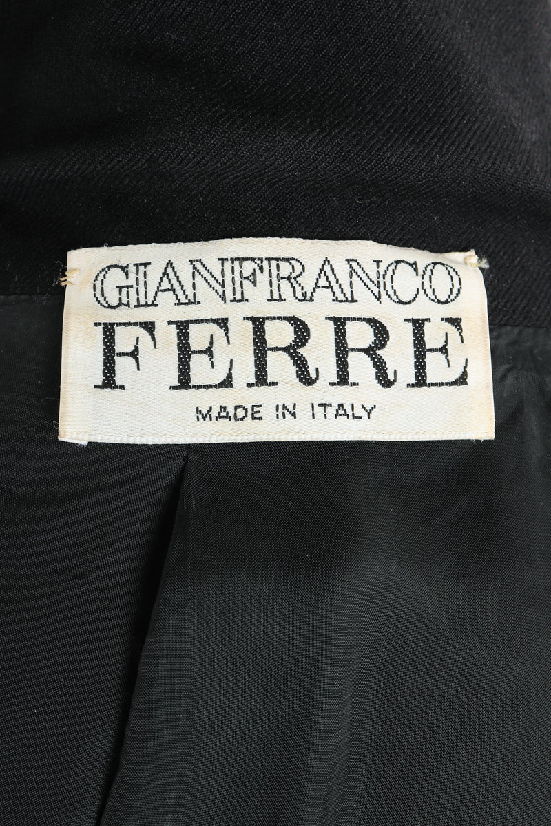Vintage Gianfranco Ferre Leather Macrame Boyfriend Jacket label at Recess Los Angeles