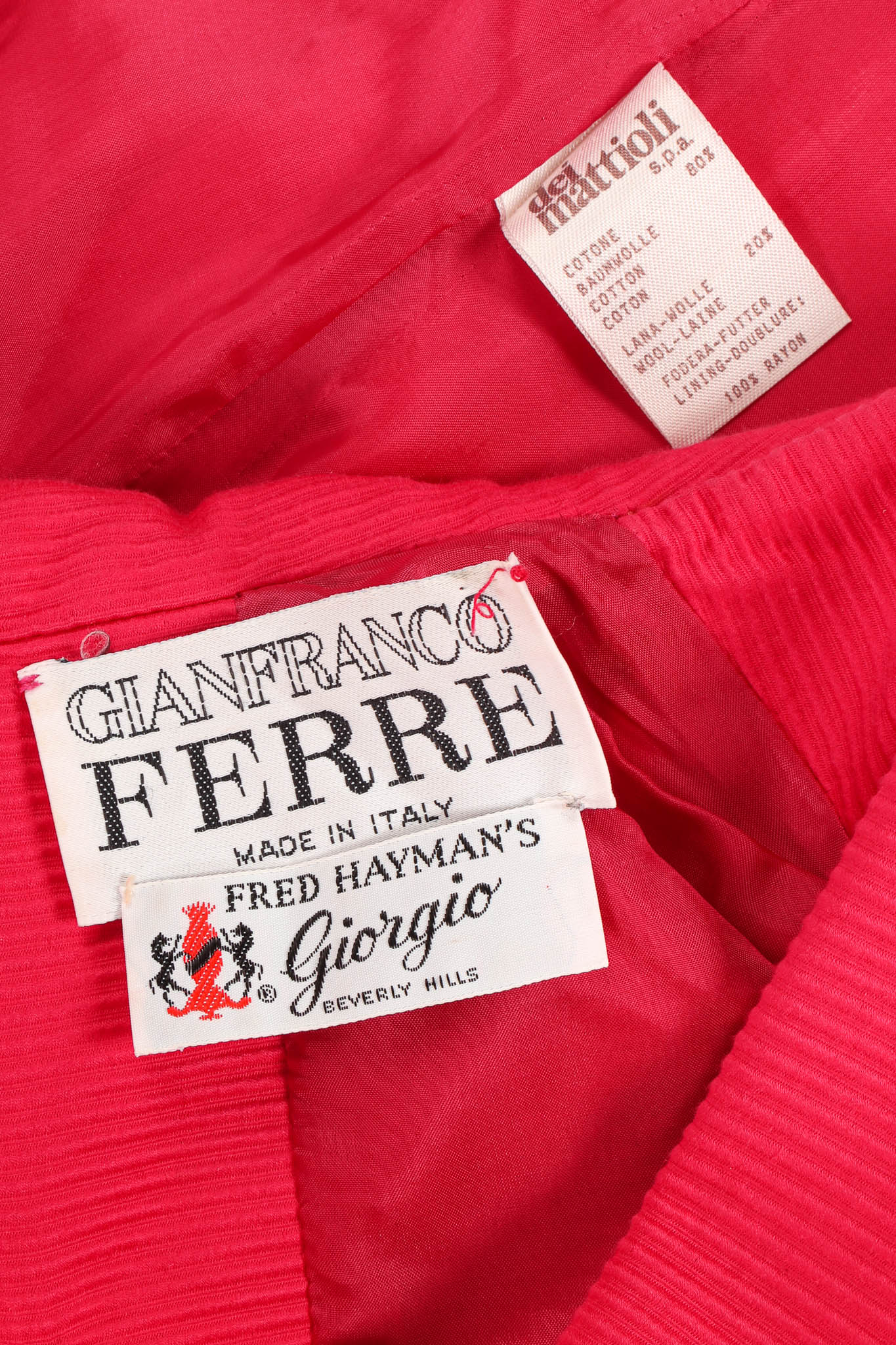 Vintage Gianfranco Ferre Ribbed Bolero & Dress Set tags @ Recess Los Angeles