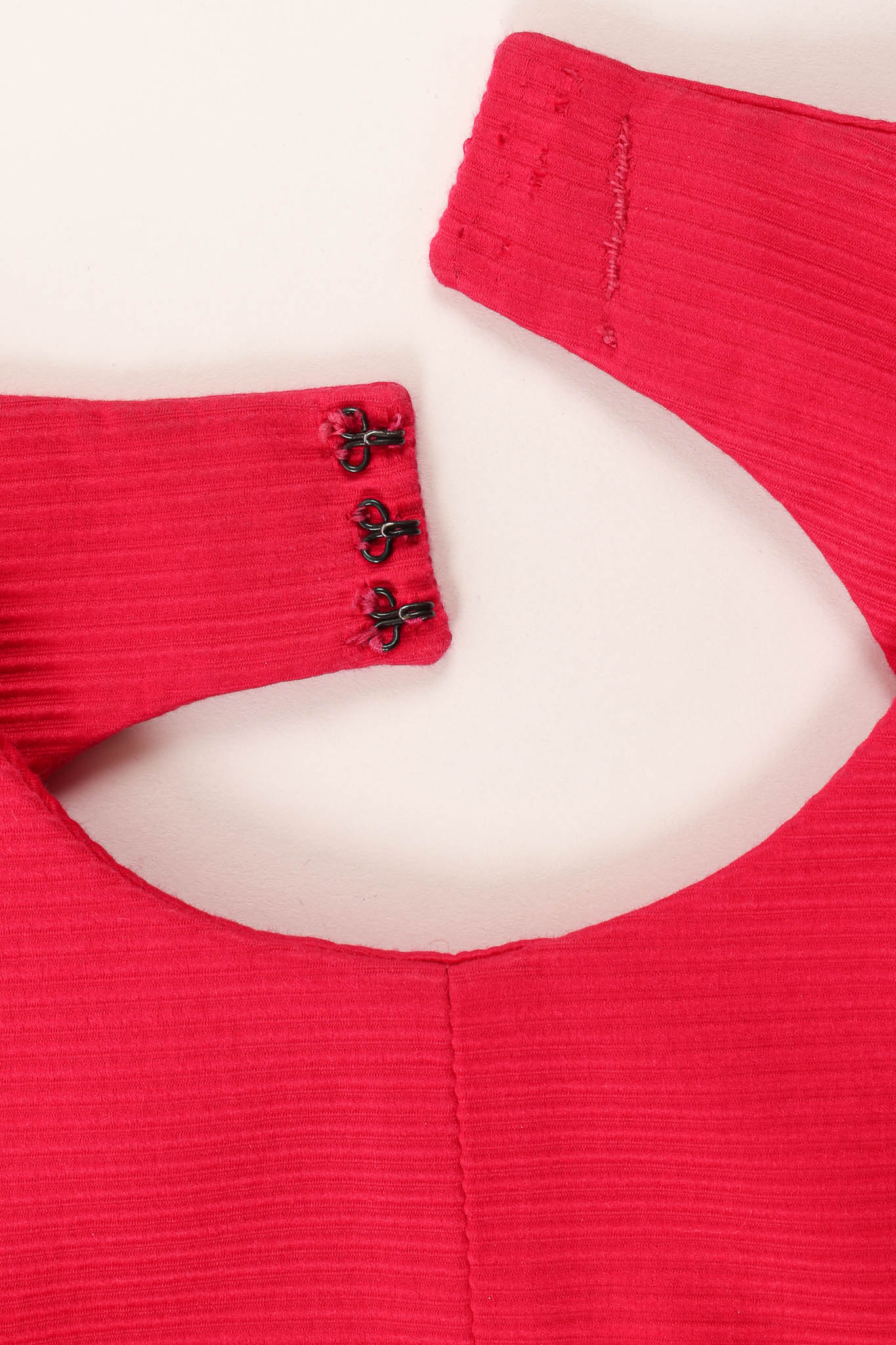 Vintage Gianfranco Ferre Ribbed Bolero & Dress Set dress collar closure @ Recess Los Angeles