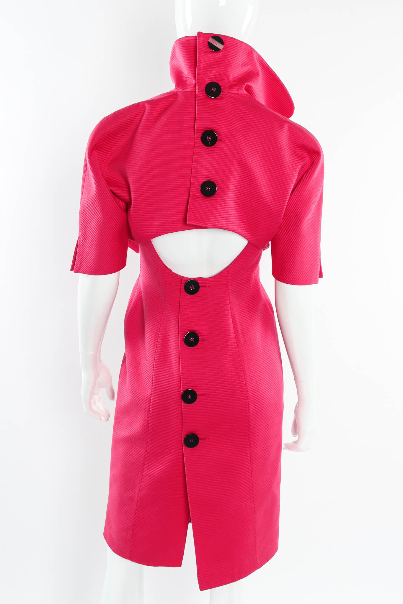 Vintage Gianfranco Ferre Ribbed Bolero & Dress Set back close @ Recess Los Angeles