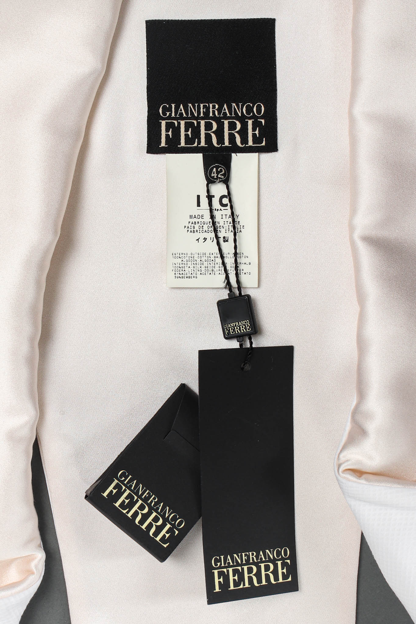 Vintage Gianfranco Ferre Silk Tuxedo Vest extra buttons & tags @ Recess Los Angeles