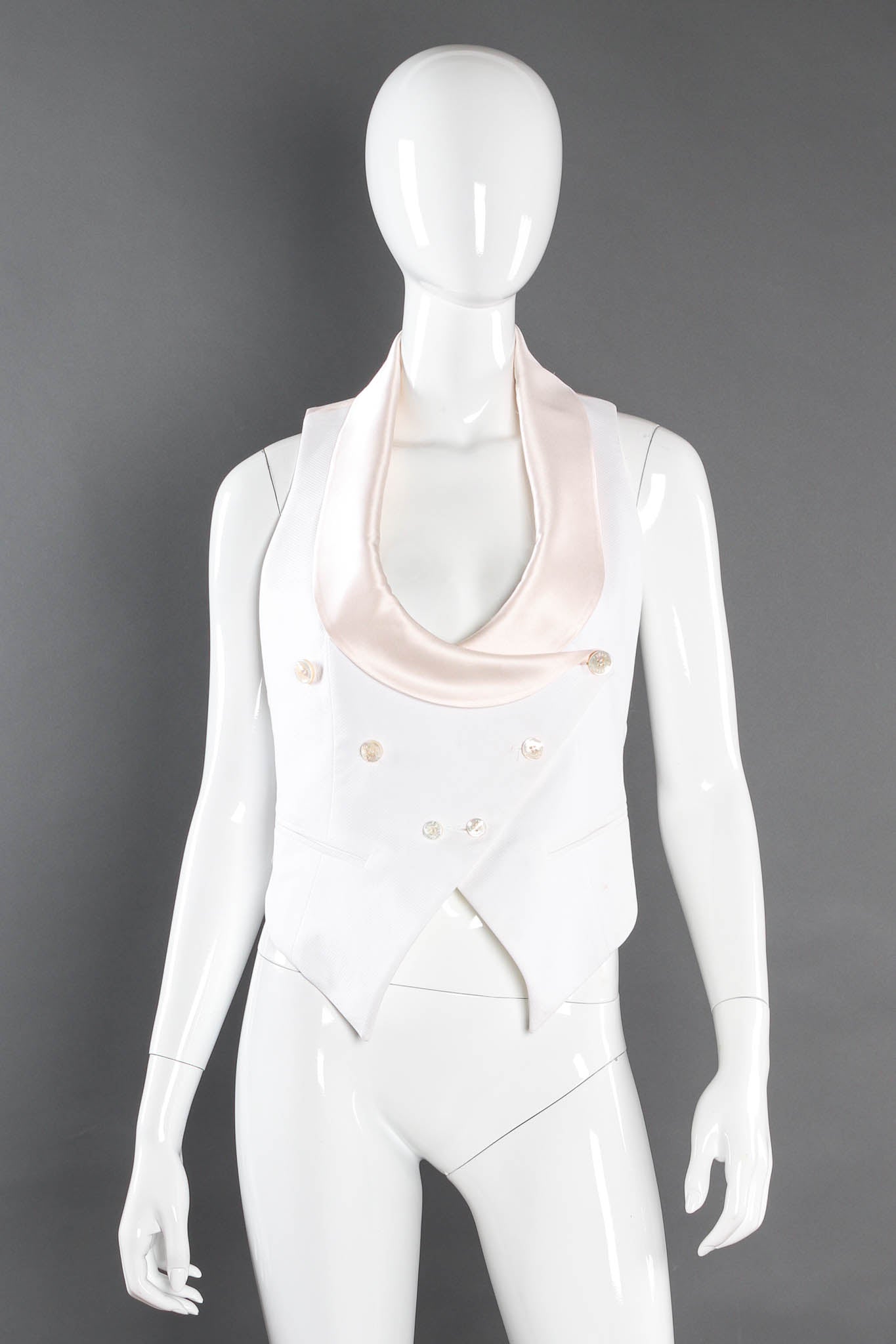 Vintage Gianfranco Ferre Silk Tuxedo Vest mannequin front @ Recess Los Angeles