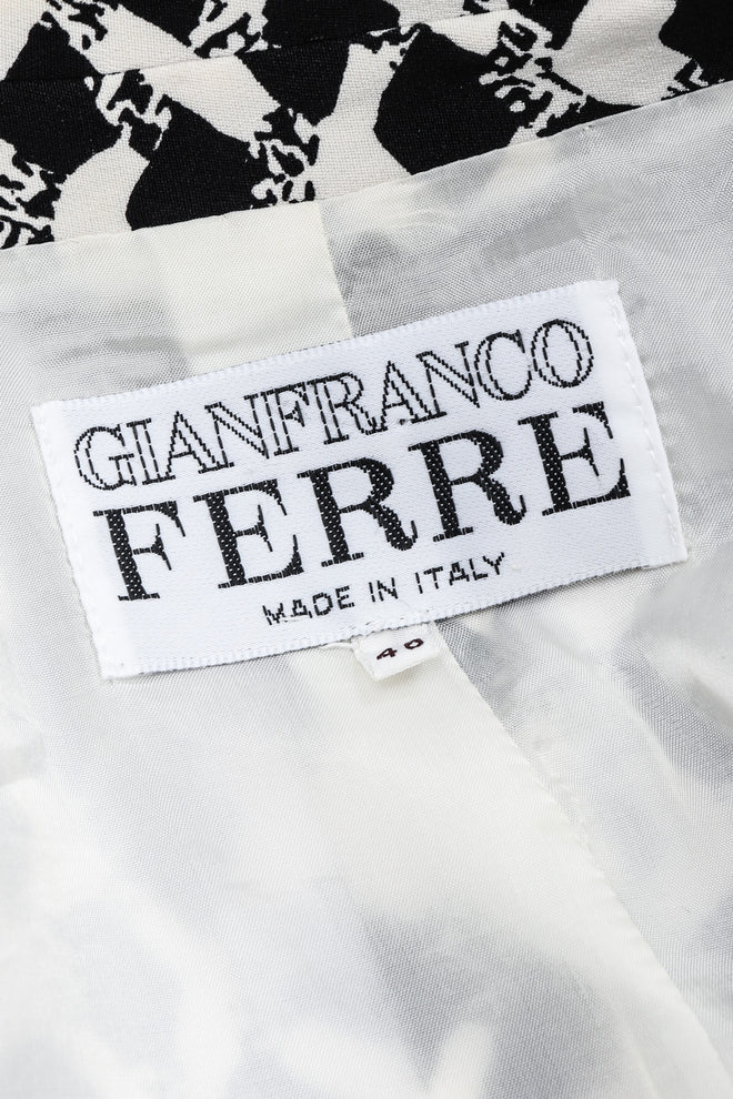 Recess Los Angeles Vintage Gianfranco Ferre Graphic Black And White Double Breasted Jacket Double Pleat Pants 