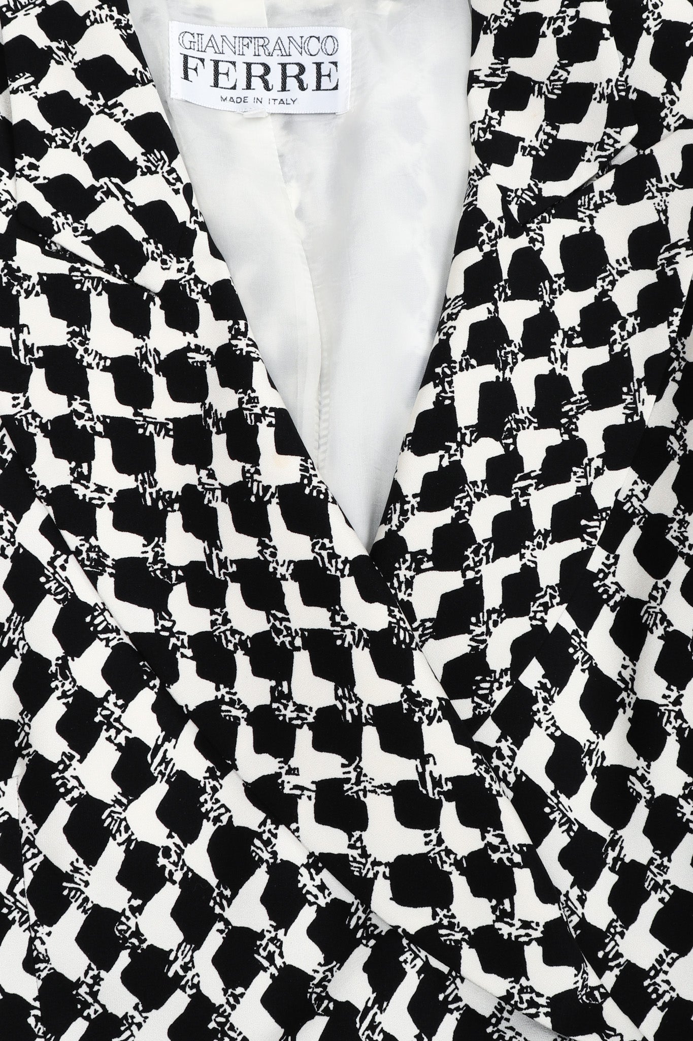 Recess Los Angeles Vintage Gianfranco Ferre Graphic Black And White Double Breasted Jacket Double Pleat Pants 