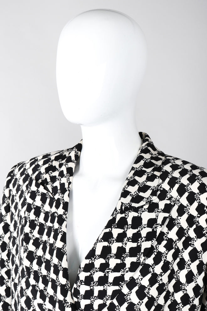 Recess Los Angeles Vintage Gianfranco Ferre Graphic Black And White Double Breasted Jacket Double Pleat Pants 