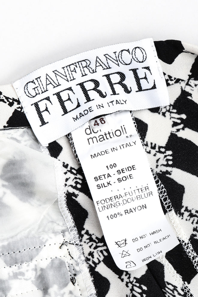 Recess Los Angeles Vintage Gianfranco Ferre Graphic Black And White Double Breasted Jacket Double Pleat Pants 