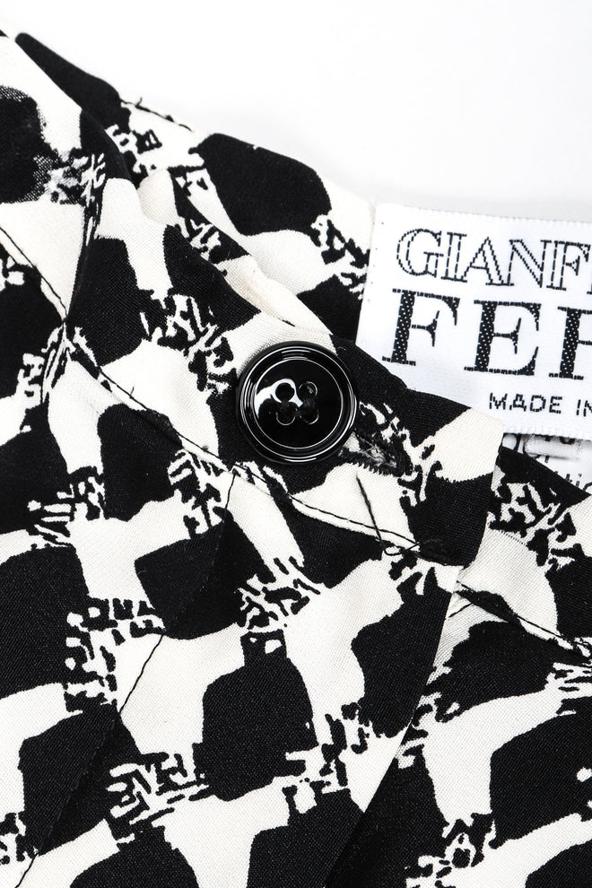 Recess Los Angeles Vintage Gianfranco Ferre Graphic Black And White Double Breasted Jacket Double Pleat Pants 
