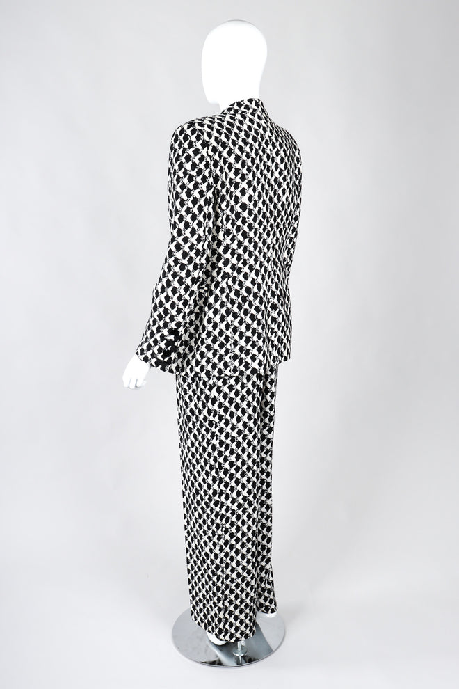 Recess Los Angeles Vintage Gianfranco Ferre Graphic Black And White Double Breasted Jacket Double Pleat Pants 