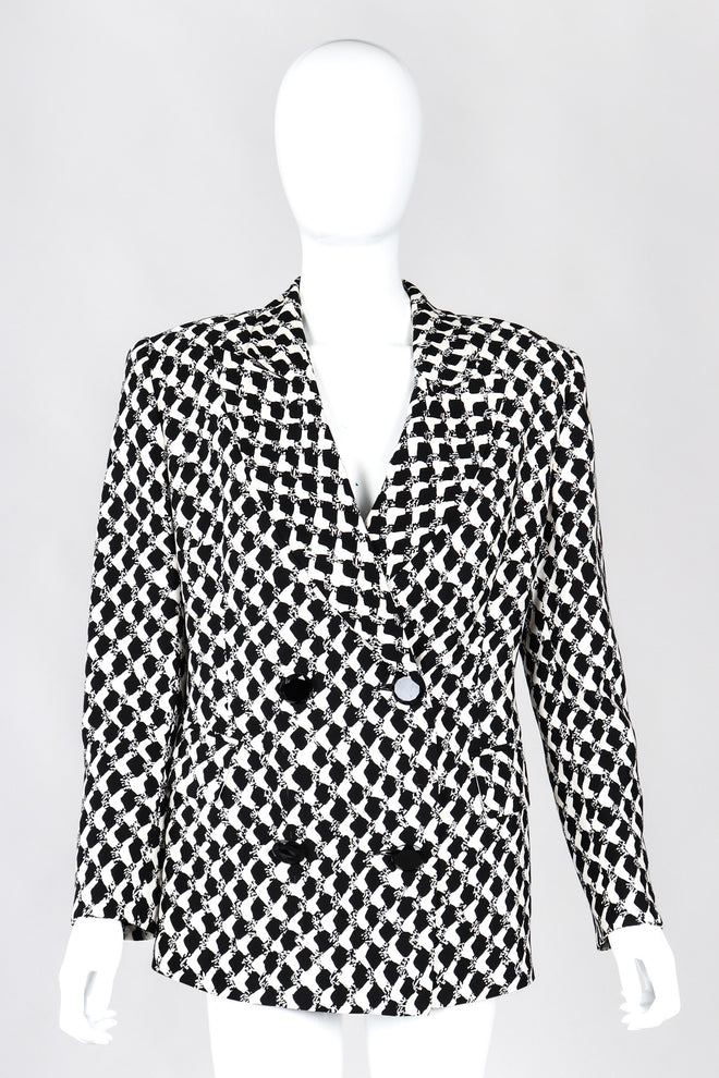 Recess Los Angeles Vintage Gianfranco Ferre Graphic Black And White Double Breasted Jacket Double Pleat Pants 