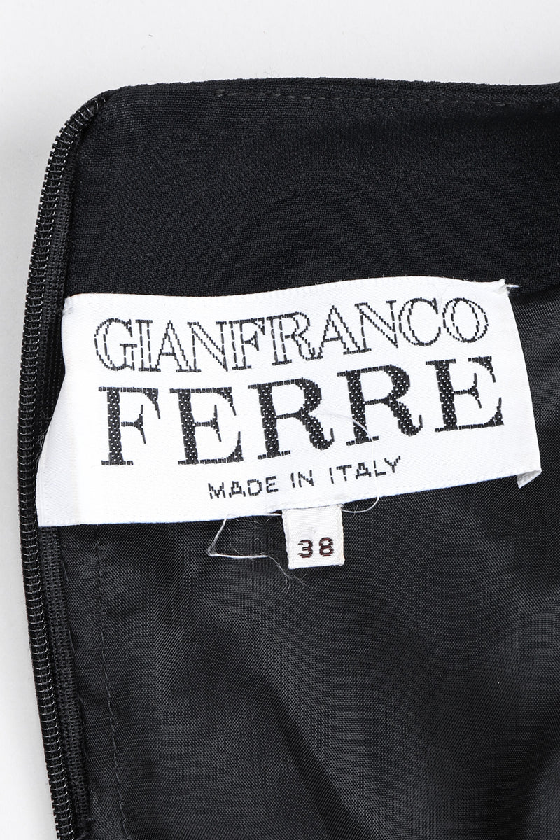 Recess Los Angeles Vintage Gianfranco Ferre Ruffle Cuff Hi Slit Sheath Gown
