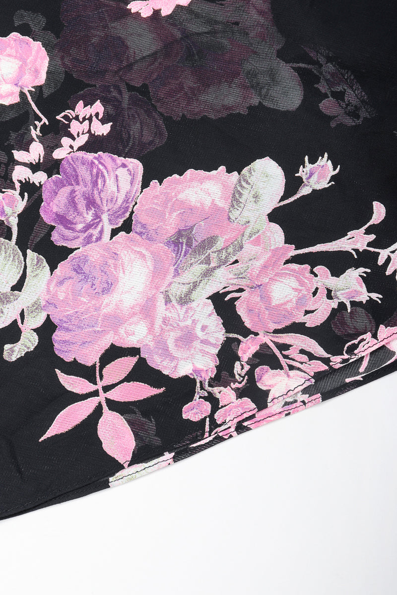 Recess Designer Consignment Vintage Gianfranco Ferre GFF Sheer Chiffon Bias Pieced Rose Print Dress Los Angeles Resale