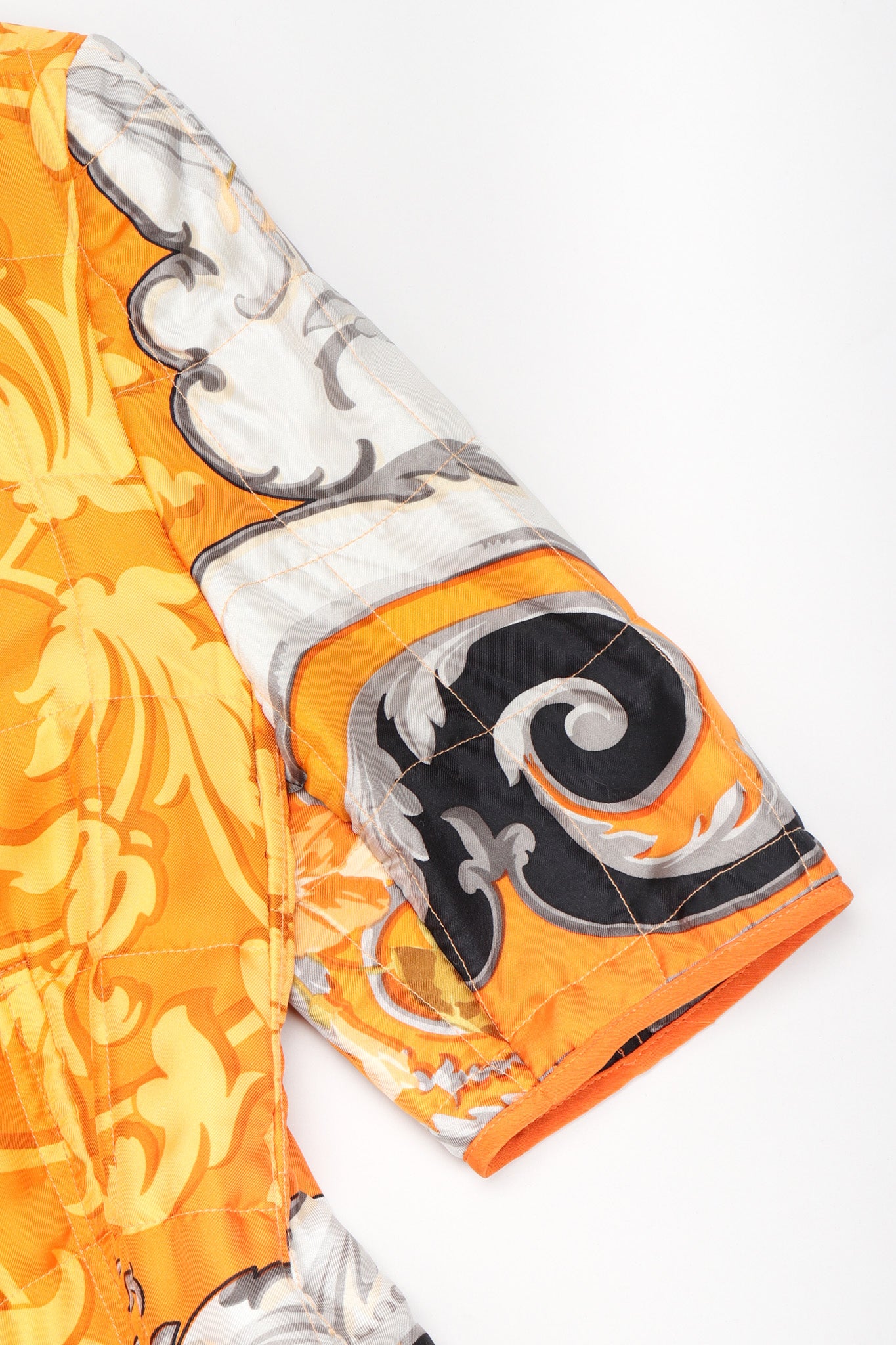 Recess Los Angeles Vintage Gianfranco Ferre Baroque Print Quilted Silk Jacket