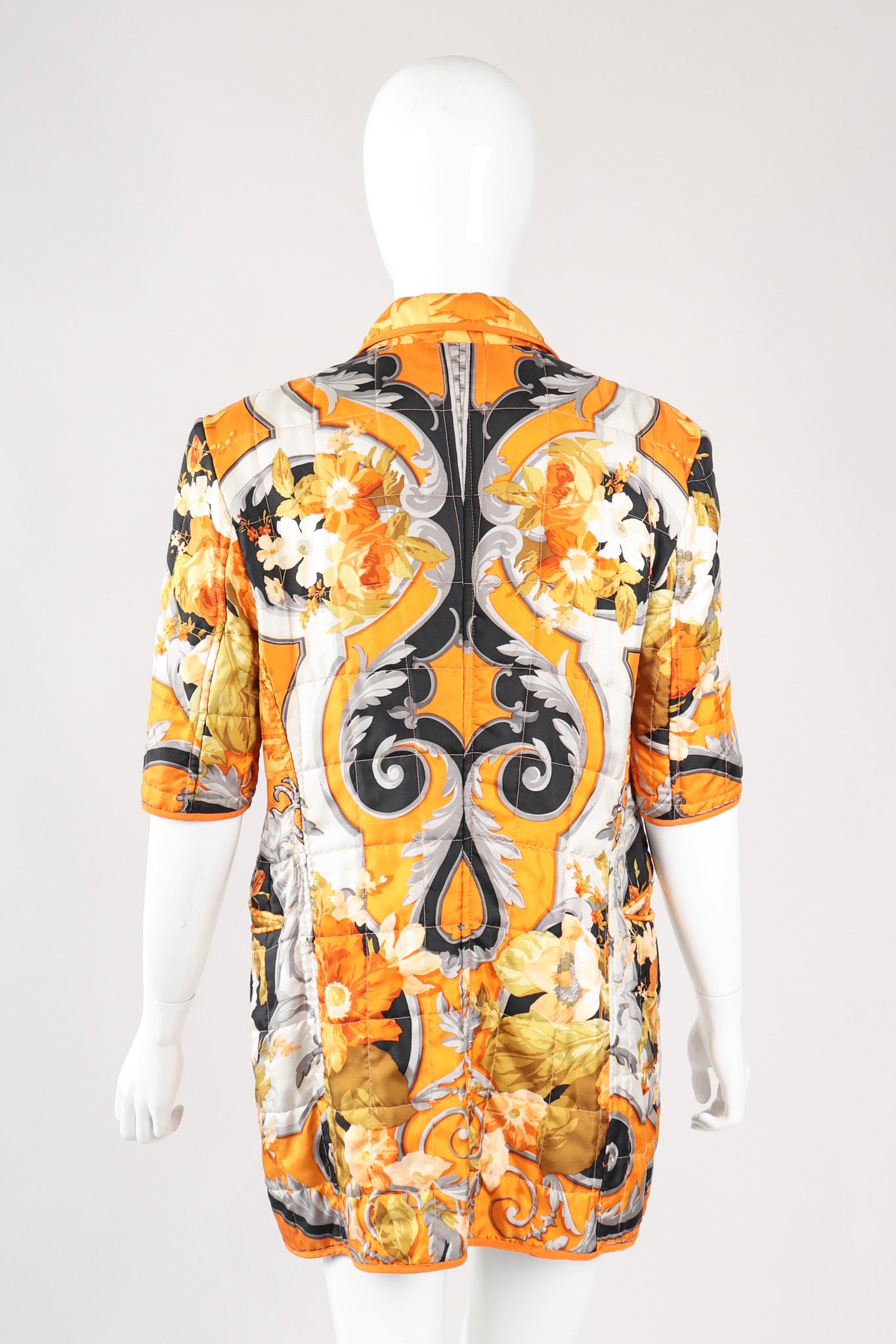 Recess Los Angeles Vintage Gianfranco Ferre Baroque Print Quilted Silk Jacket