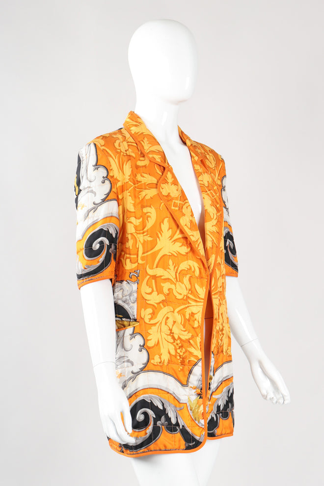 Recess Los Angeles Vintage Gianfranco Ferre Baroque Print Quilted Silk Jacket