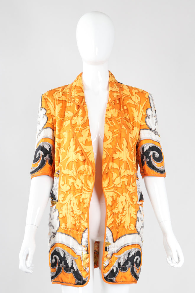 Recess Los Angeles Vintage Gianfranco Ferre Baroque Print Quilted Silk Jacket
