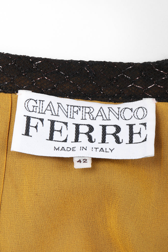 Recess Los Angeles Vintage Gianfranco Ferre Baroque Metallic Embroidered Lace Skirt