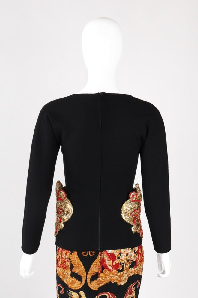 Recess Los Angeles Vintage Gianfranco Ferre Scoopneck Baroque Hip Bustle Top