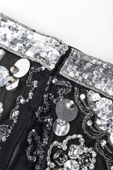 Recess Los Angeles Vintage Gianfranco Ferre Mesh Crystal Bead Fringe Gatsby Flapper Skirt