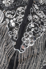 Recess Los Angeles Vintage Gianfranco Ferre Mesh Crystal Bead Fringe Gatsby Flapper Skirt
