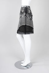Recess Los Angeles Vintage Gianfranco Ferre Mesh Crystal Bead Fringe Gatsby Flapper Skirt