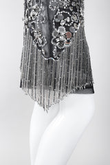 Recess Los Angeles Vintage Gianfranco Ferre Mesh Crystal Bead Fringe Gatsby Flapper Skirt