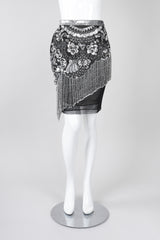 Recess Los Angeles Vintage Gianfranco Ferre Mesh Crystal Bead Fringe Gatsby Flapper Skirt