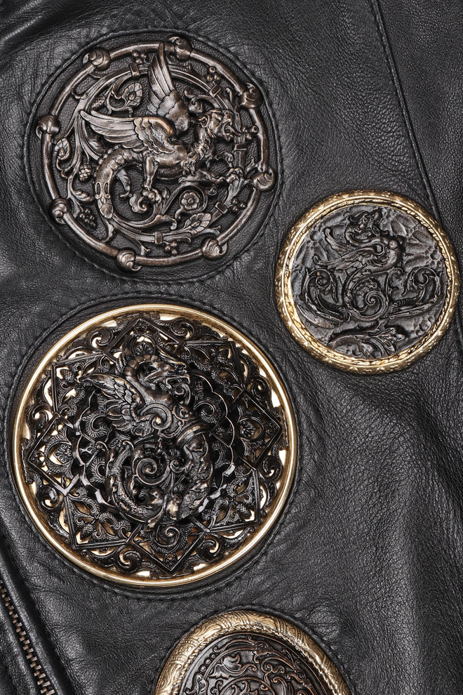Recess Los Angeles Vintage Gianfranco Ferre Leather GoT Dragon Medallion Dress