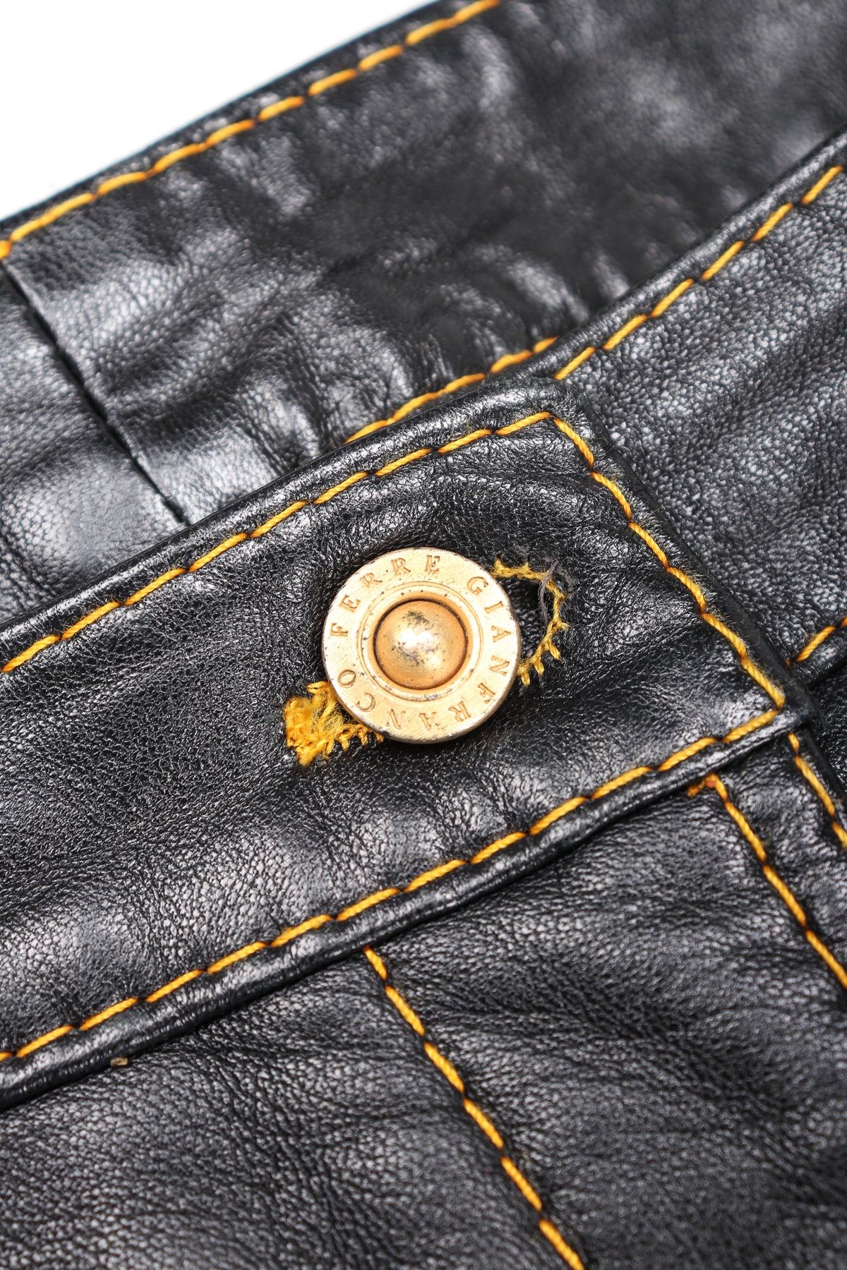 Vintage Gianfranco Ferre Contrast Stitch Leather Jean – Recess