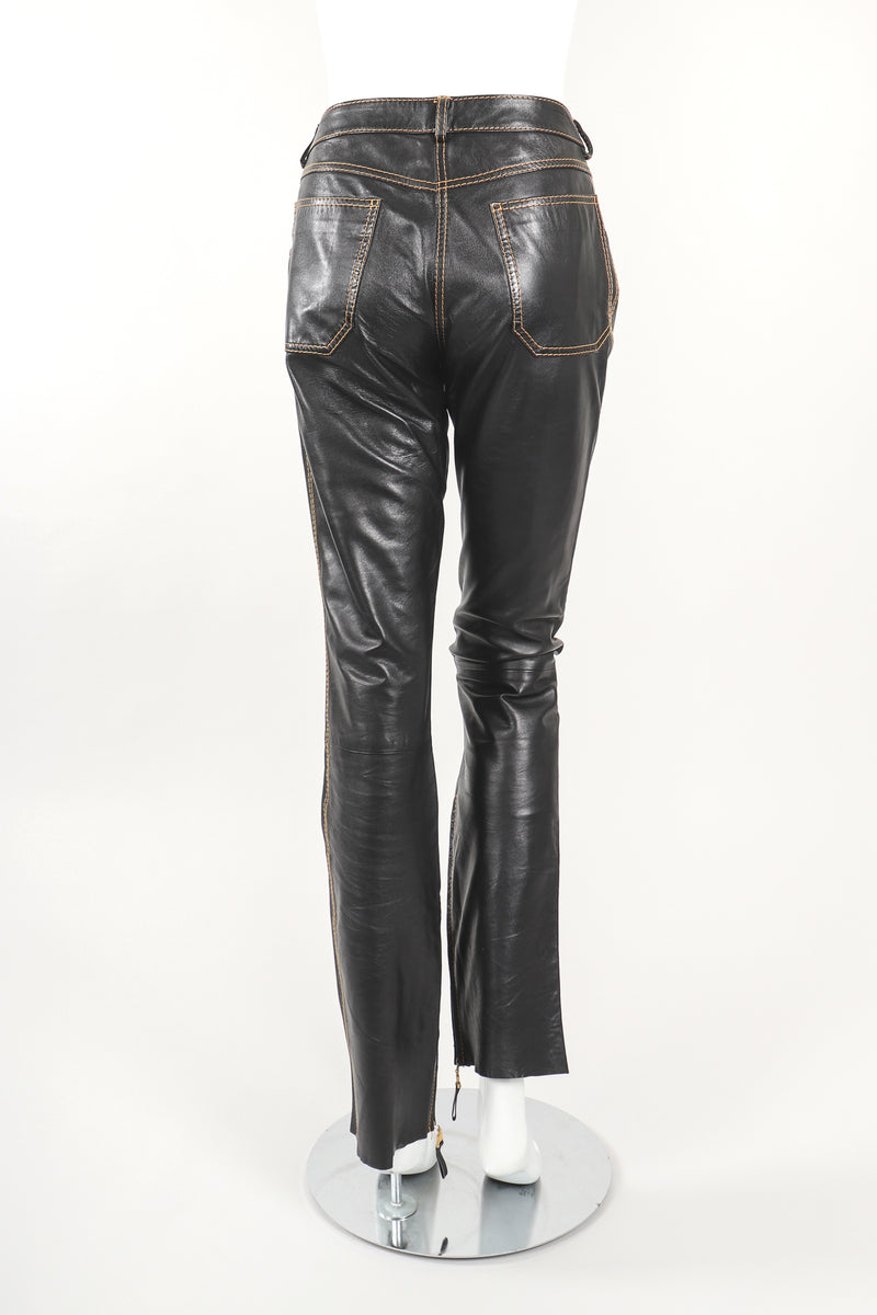 Recess Designer Consignment Vintage Gianfranco Ferre Contrast Stitch Leather Jean  Los Angeles Resale