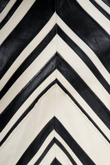 Vintage Gianfranco Ferre Leather Chevron Zebra Jacket Leather Detail
