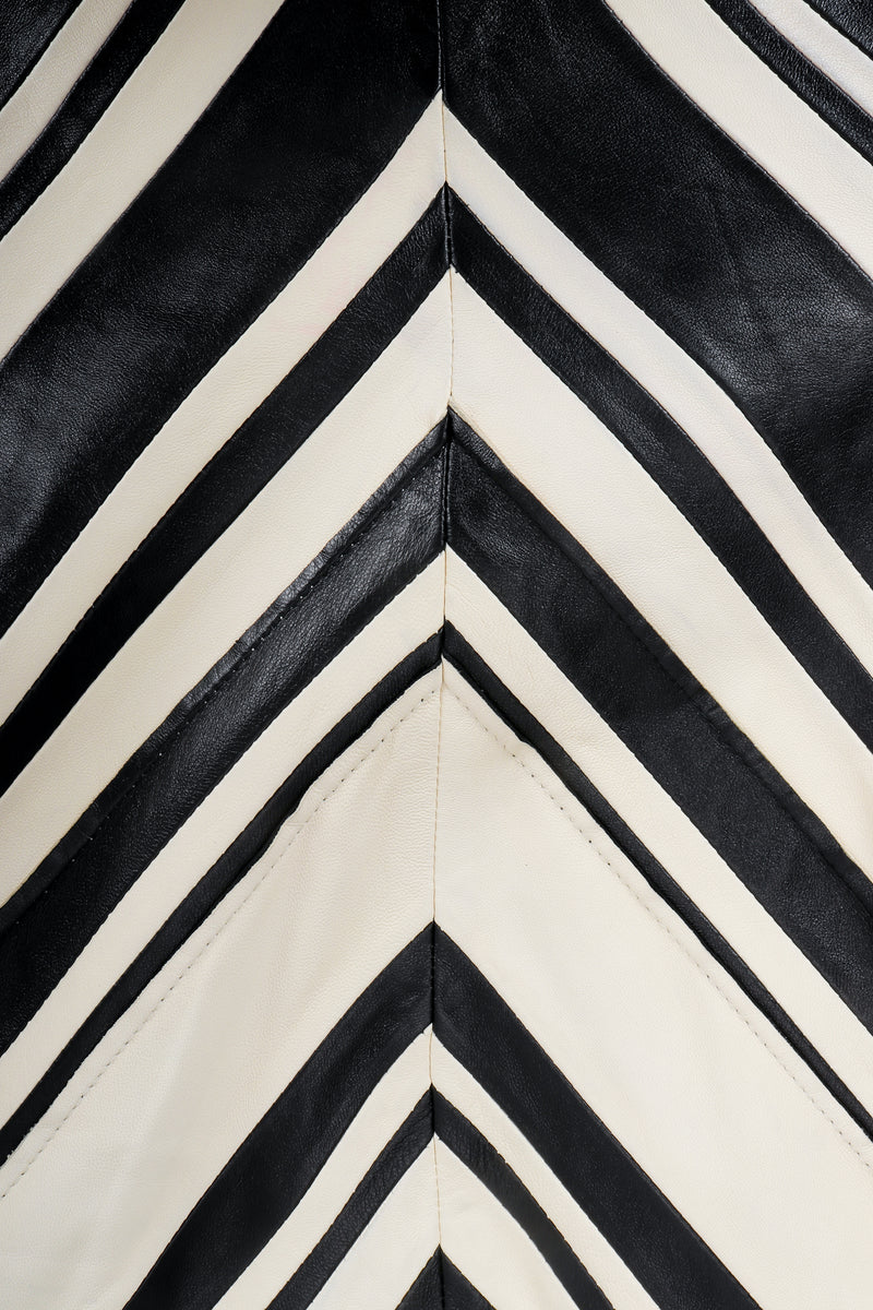 Vintage Gianfranco Ferre Leather Chevron Zebra Jacket Leather Detail