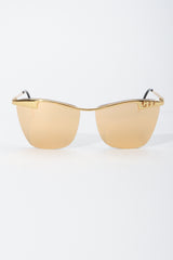 Vintage GianFranco Ferre Gold Lens Aviator Sunglasses Front at Recess LA